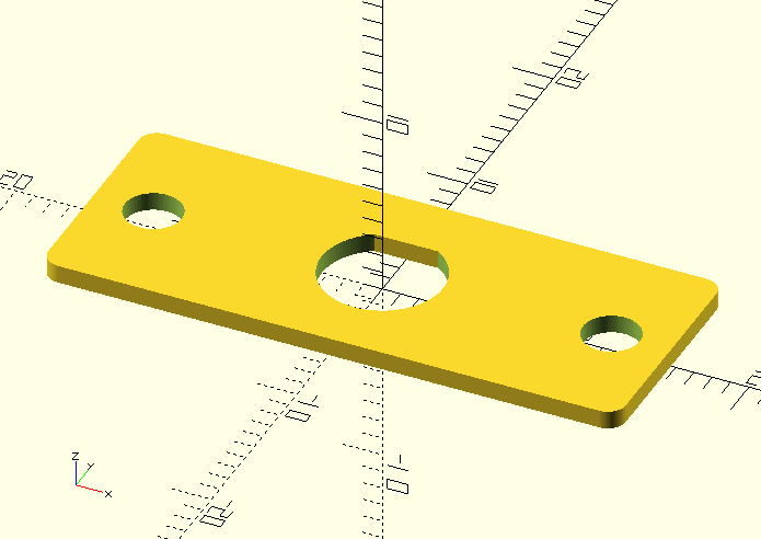 The DB9-to-SMA adapter as designed in OpenSCAD